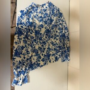 SHEIN Blue Floral Blouse